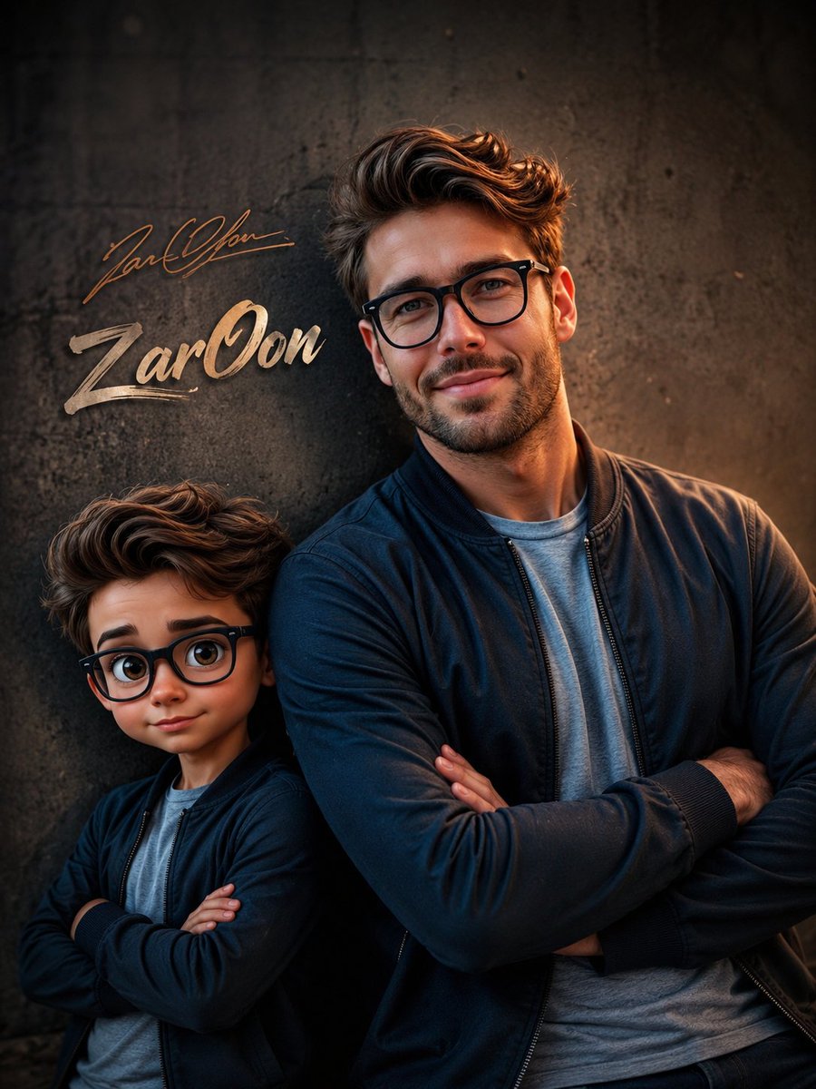 AI Prompt for Creating Cinematic Boy and Miniature Version Portraits