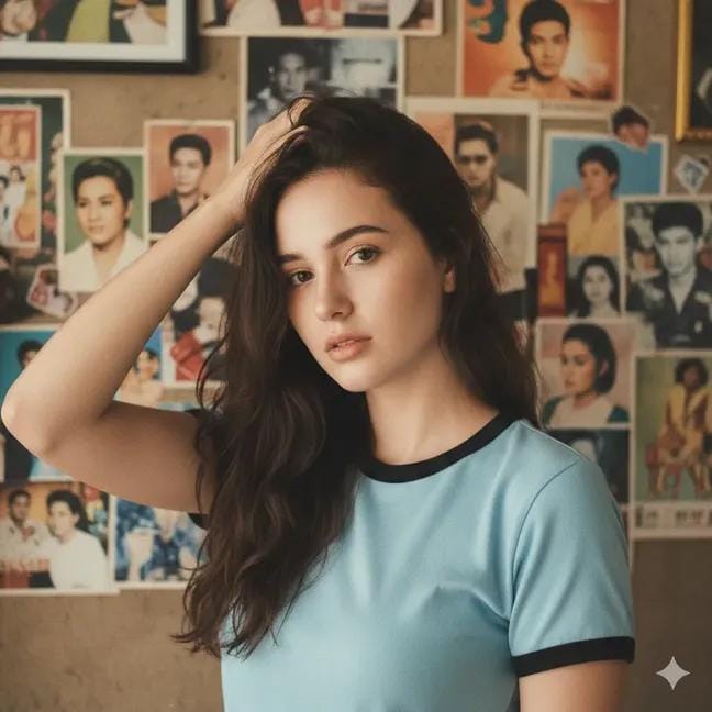 AI Prompt for Vintage Retro-Style Thai Celebrity Portrait with Posters
