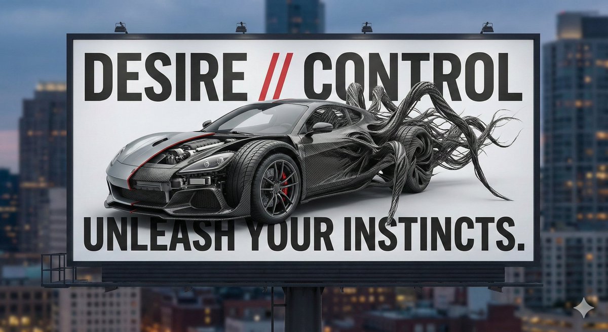 AI Product Photography Prompt: Sports Car Carbon Fiber Texture Poster