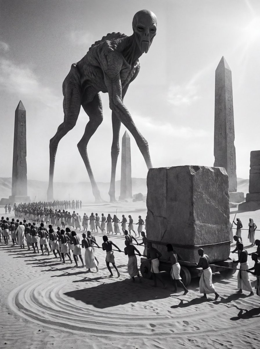 AI Prompt for Ancient Egyptian Sci-Fi Scene with Alien Entity