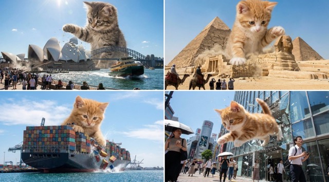 Giant Kaiju Kitten Destroys Sydney Waterfront