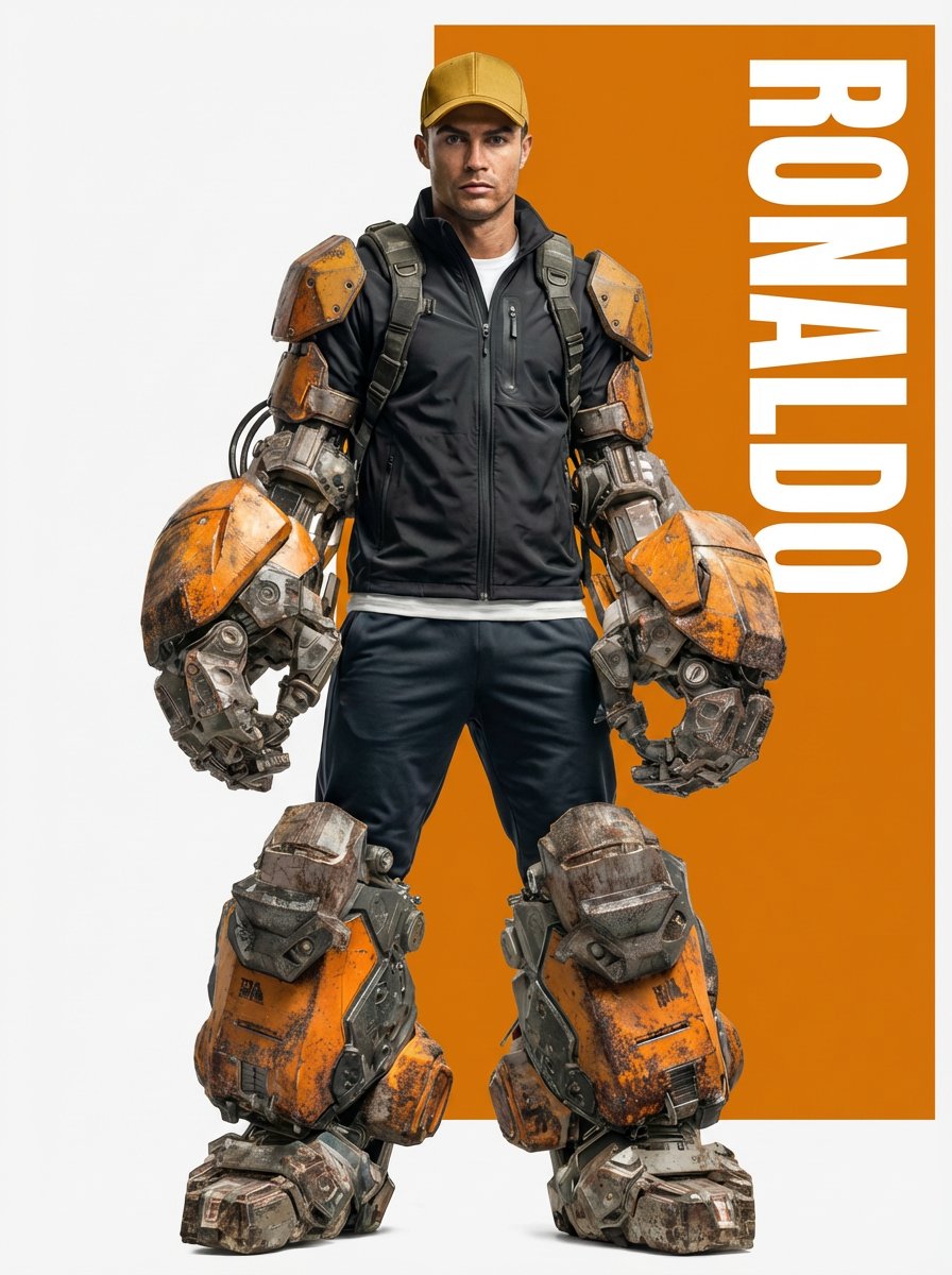 Ronaldo Futuristic Exoskeleton Armor Portrait Prompt