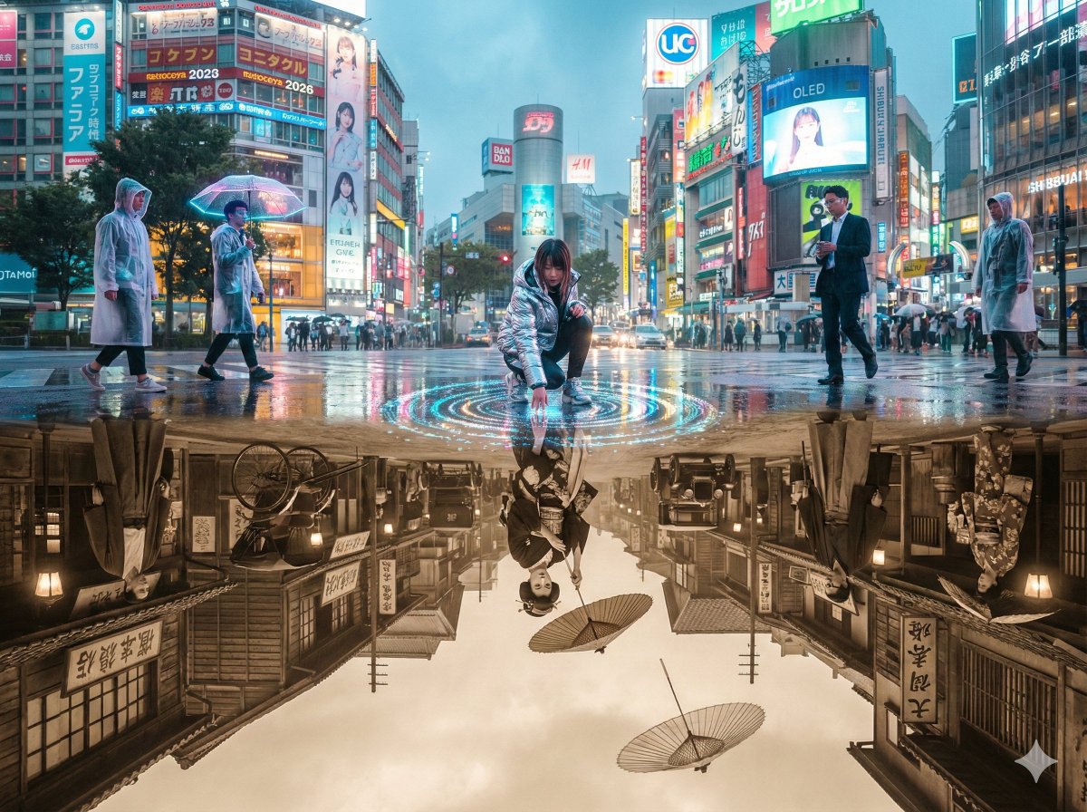 Shibuya Crossing 1926 Meets 2026 AI Art