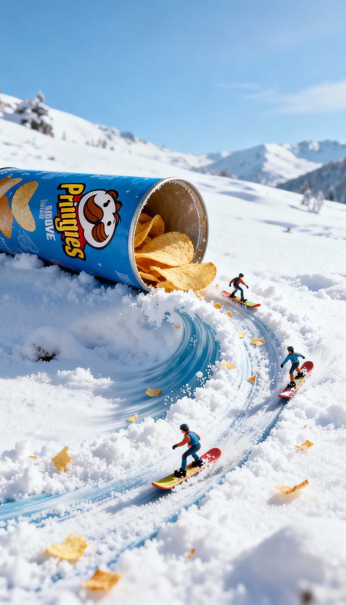 Surreal Miniature Pringles Snowboard Video