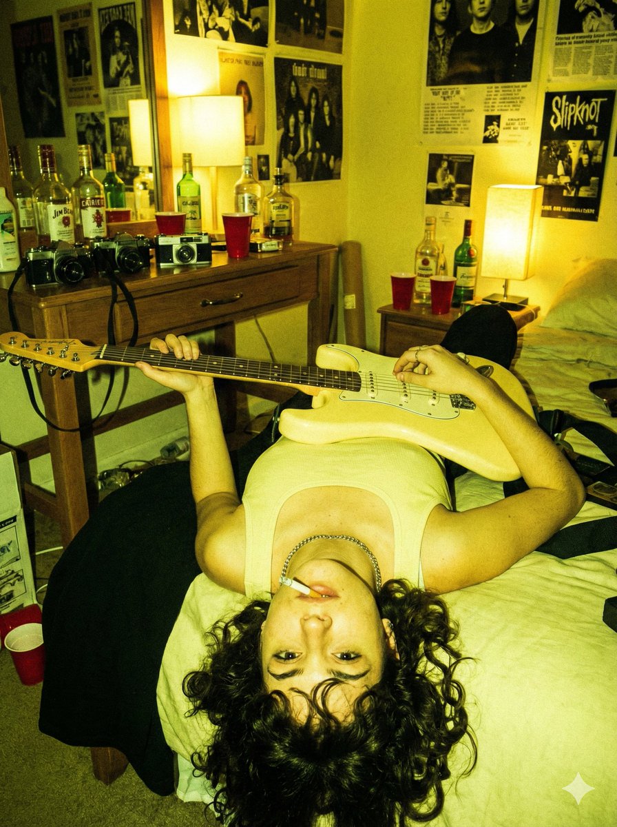 AI Prompt for Chaotic Indie Sleaze Images: Flash, Grain, and Retro Vibes
