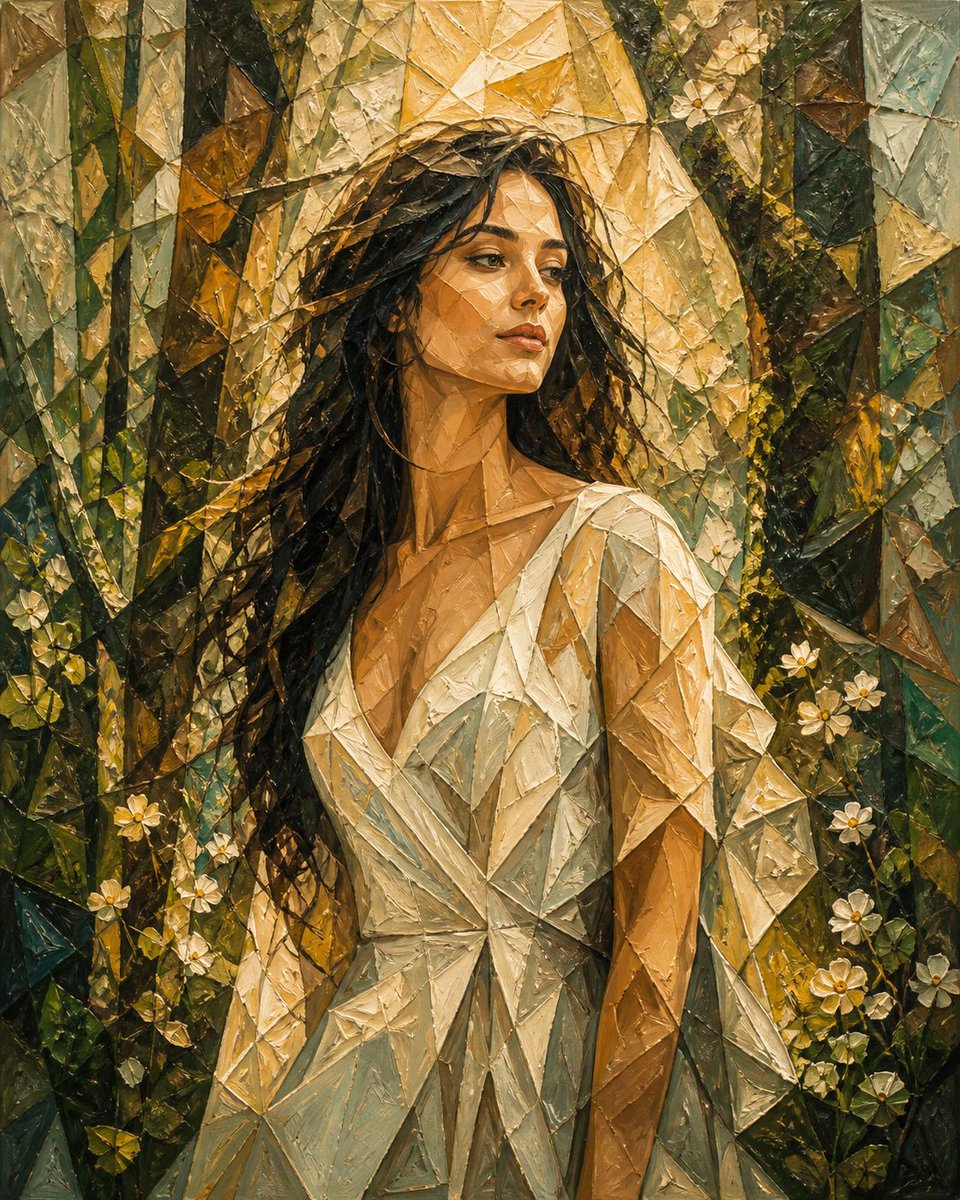 AI Prompt for Cubist Oil Painting Portrait with Impasto Textures
