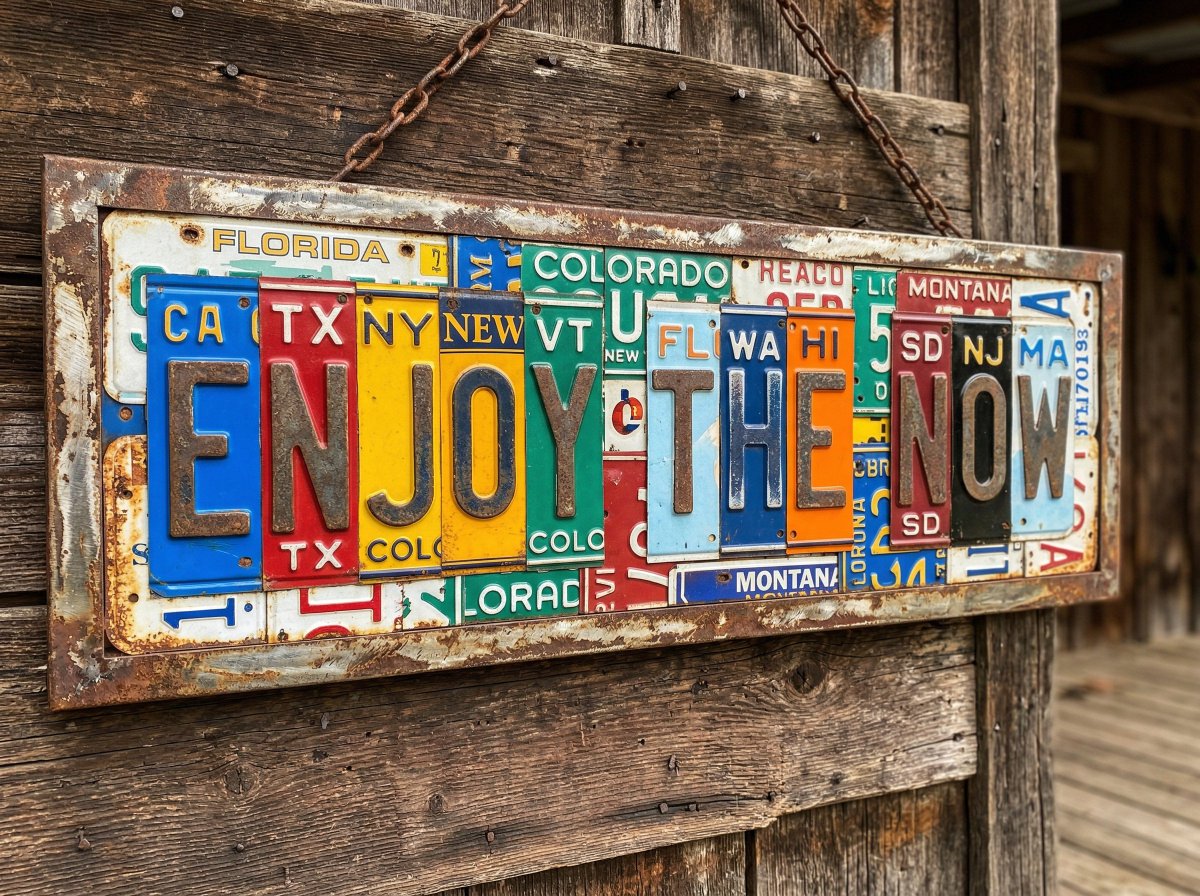 AI Prompt for Gasser Vintage License Plate Sign with Distressed Typography