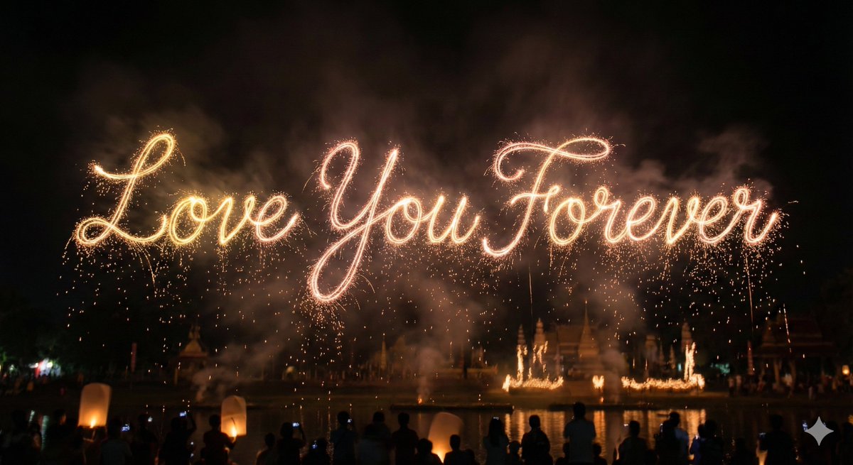AI Prompt for Glowing Text Fireworks Design