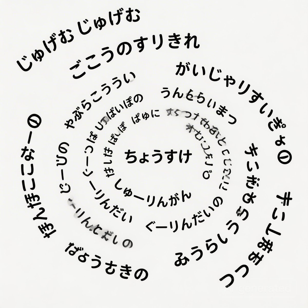 AI Prompt for Spiral Typography in Japanese Text