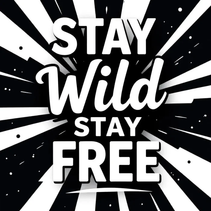Stay Wild Stay Free Bold Typography T-Shirt Design