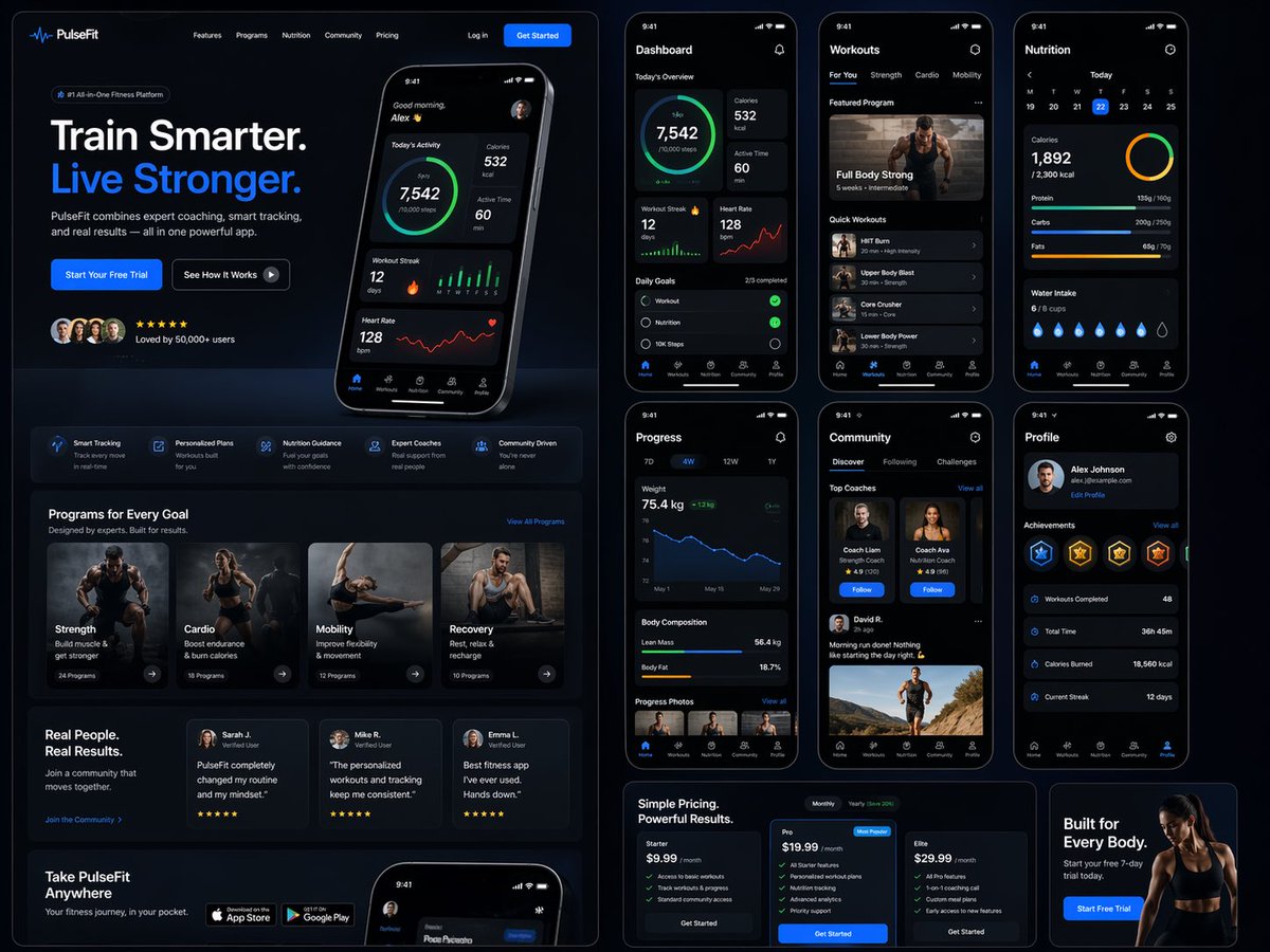AI Prompt for Customizable Fitness SaaS Landing Page UI Design