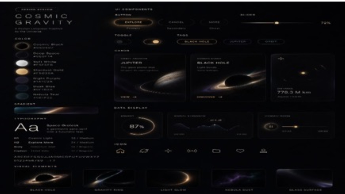 AI Prompt for Futuristic Space-Themed UI Design