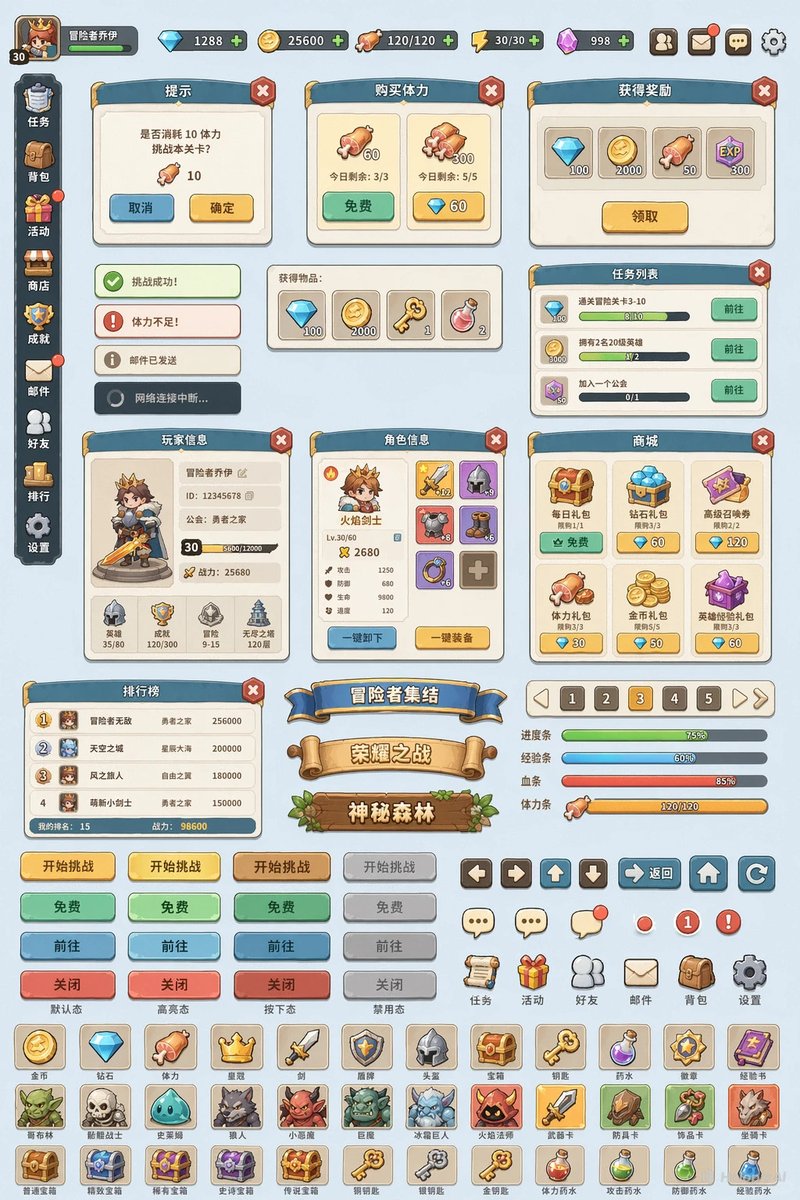 AI Prompt for Game UI Component Library Expansion - Generate UI Assets with Ease