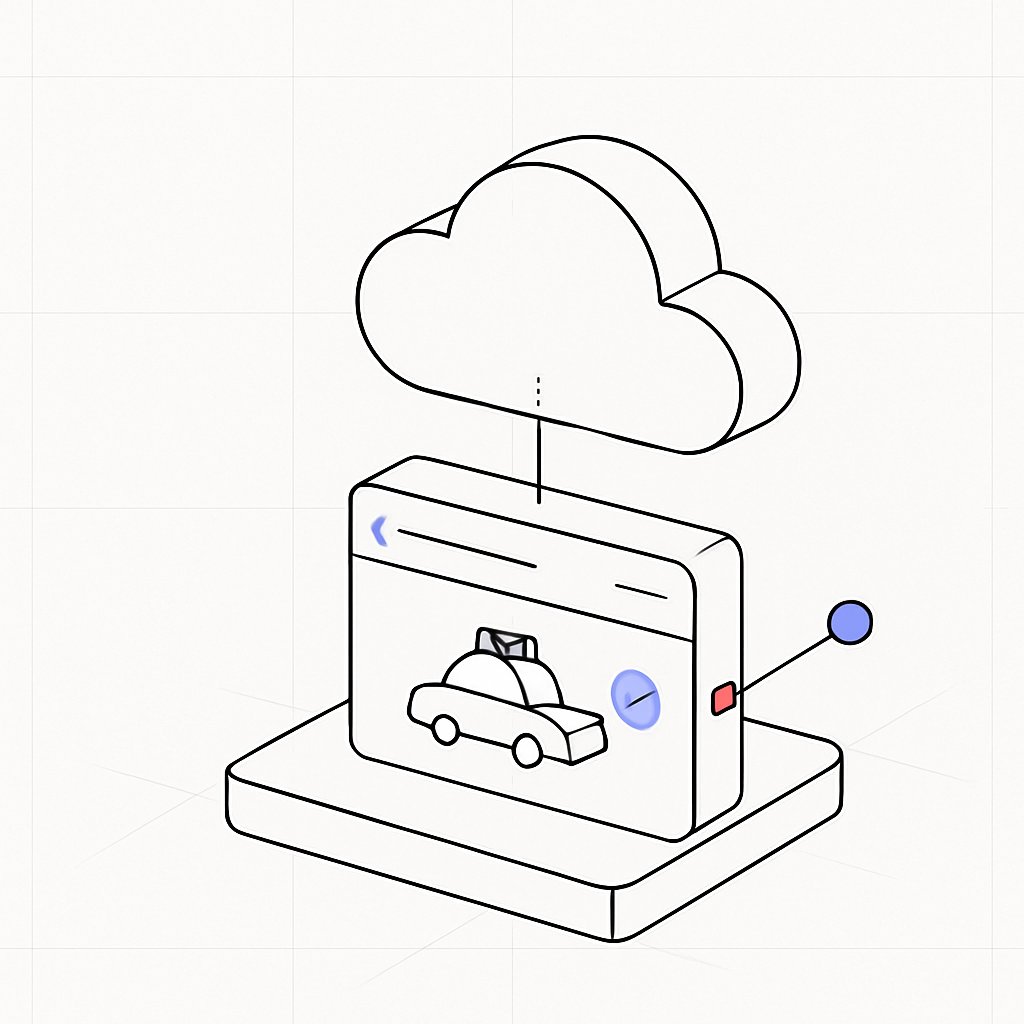 Isometric Cloud Logistics UI Icon for SaaS Concepts