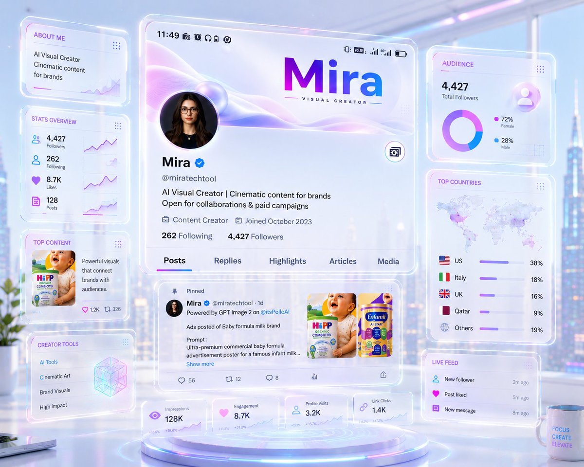 AI Prompt for Futuristic Cyberpunk Social Media Profile Design