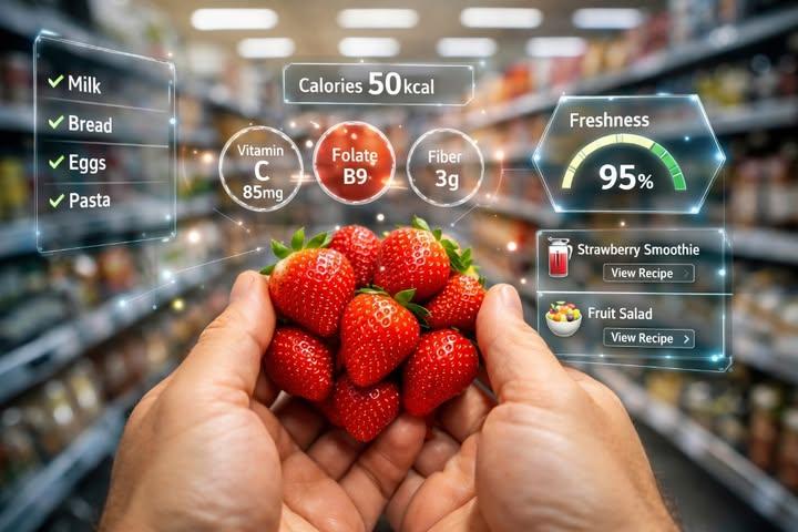 AI Prompt for Futuristic Shopping Interface with AR Overlay