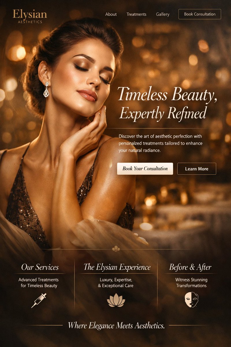 AI Prompt for High-End Aesthetics Clinic Website Mockup