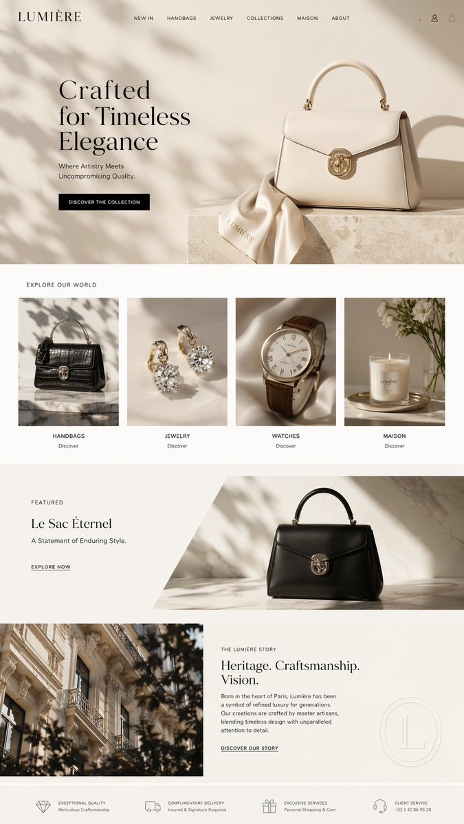 AI Prompt for Luxury E-Commerce Website Mockup