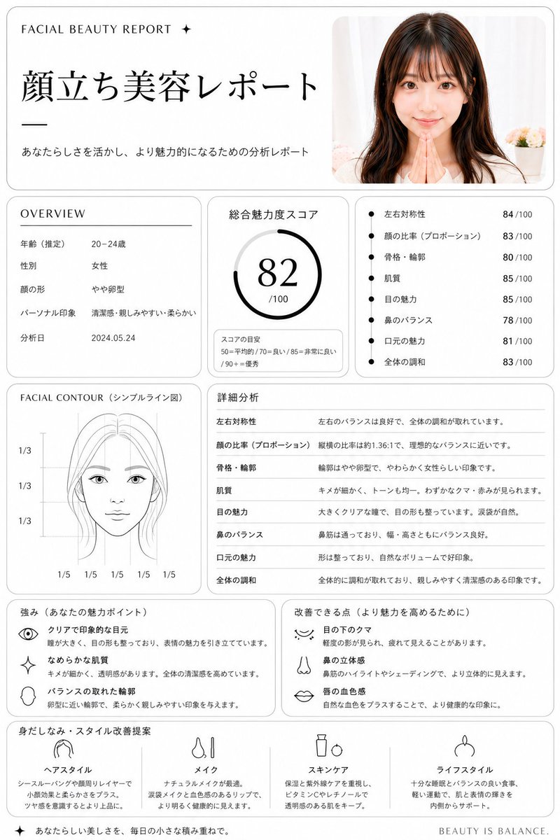 AI Prompt for Minimalist Facial Beauty Infographic