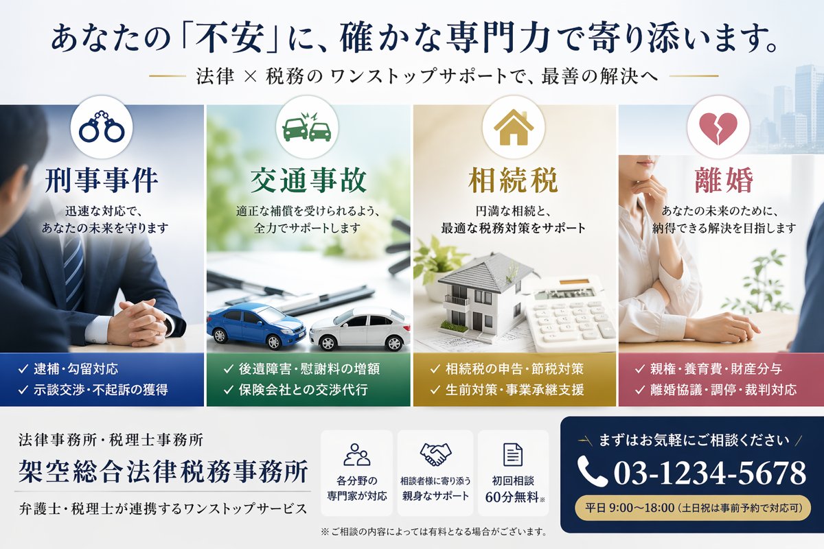AI Prompt for Minimalistic Japanese Law and Tax Office Landing Page Hero