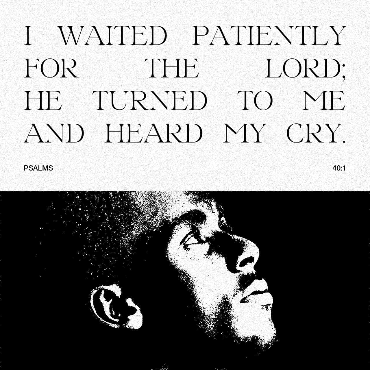 Psalms 40:1-2 I waited patiently for the LORD; he turned to me and heard my cry. He lifted me out of the slimy pit, out of the mud and mire; he set my feet on a rock and gave me a firm place to stand. | New International Version (NIV) | Download The Bible App Now