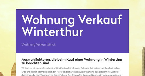 Wohnung Verkauf Winterthur | Smore Newsletters