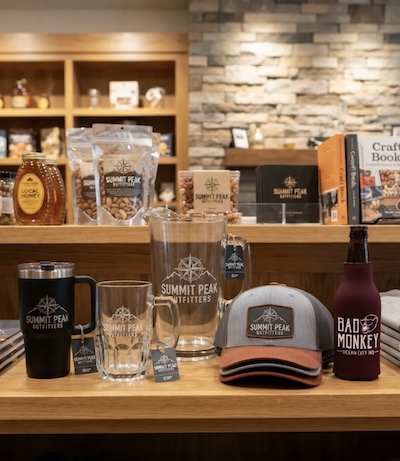 Custom printed products are sitting on a table.