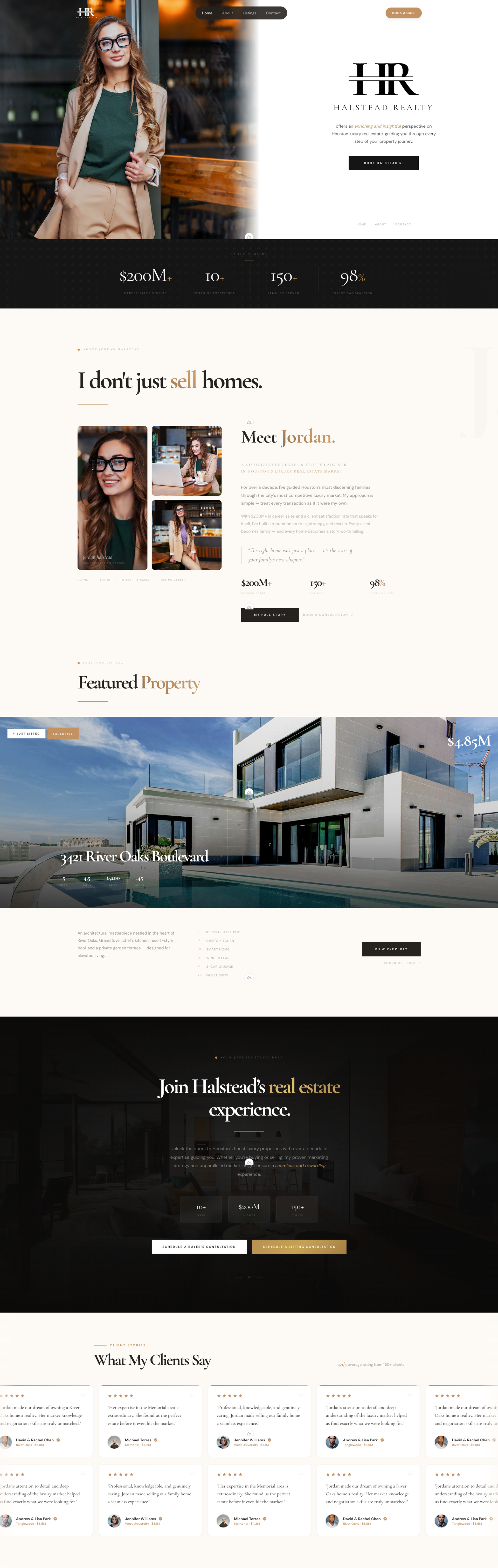 Modern real estate website design for Sarah M Homes