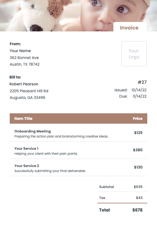 Babysitting Invoice Template Free