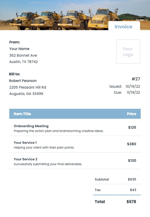 dump truck invoice book