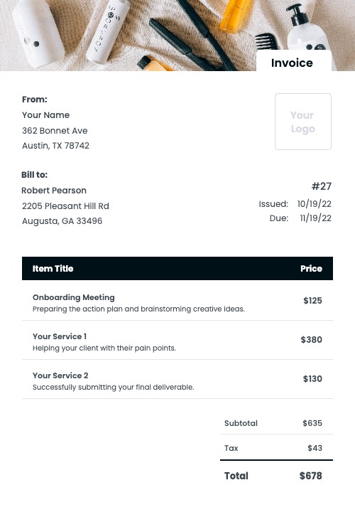 Hair Stylist Invoice Templates Kosmo