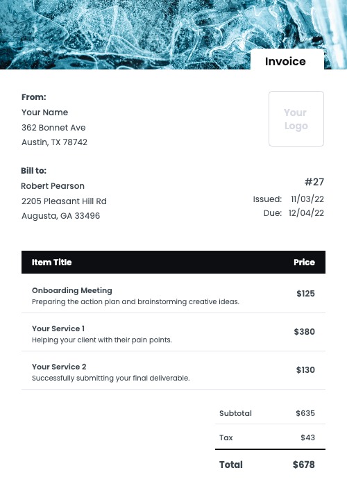 Water Damage Restoration Invoice Templates Kosmo