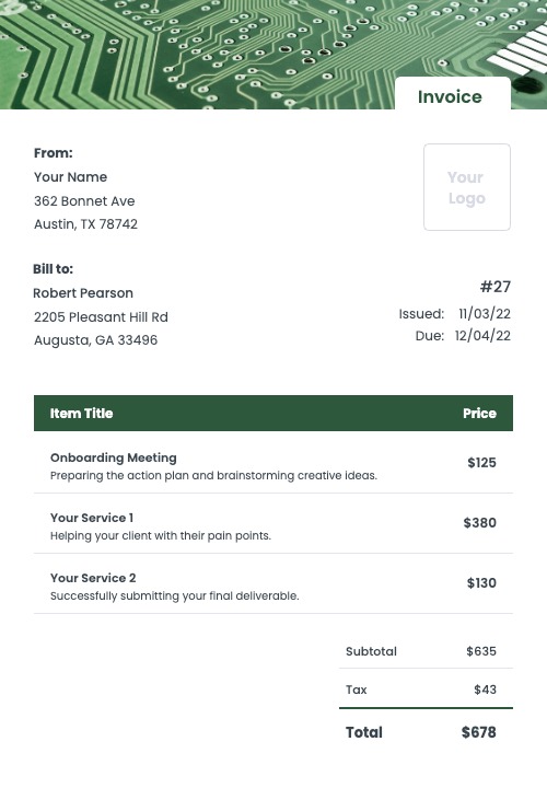 Computer Repair Invoice Templates Kosmo