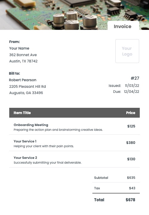 Computer Repair Invoice Templates Kosmo