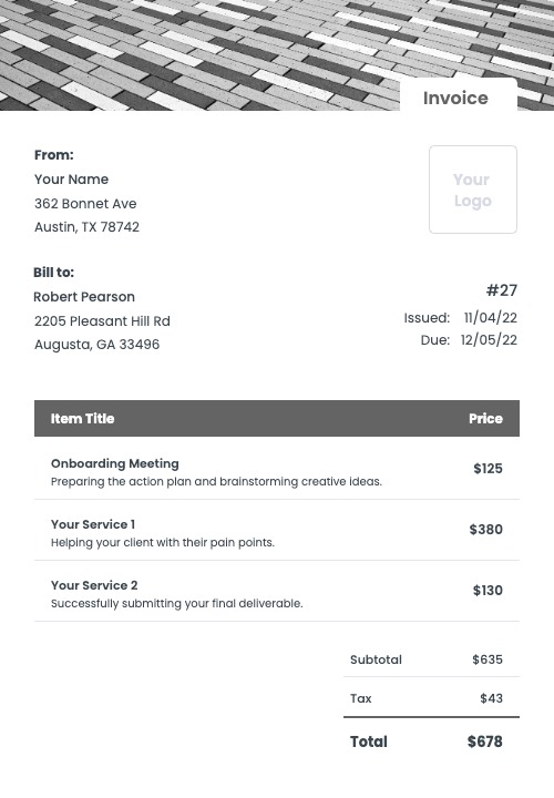 Flooring Installation Invoice Template