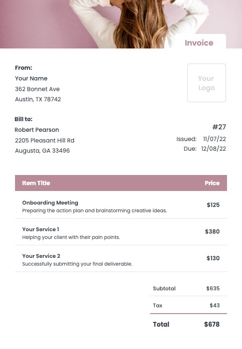 Hair Salon Invoice Templates Kosmo