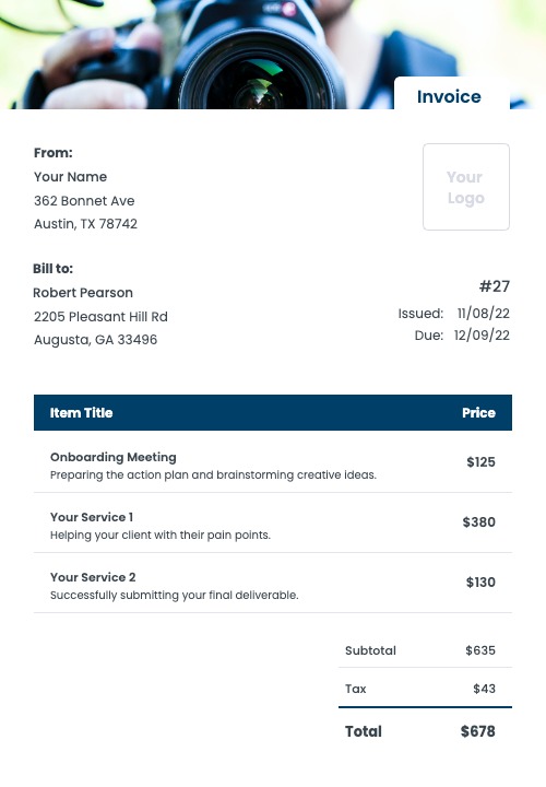 video production invoice sample