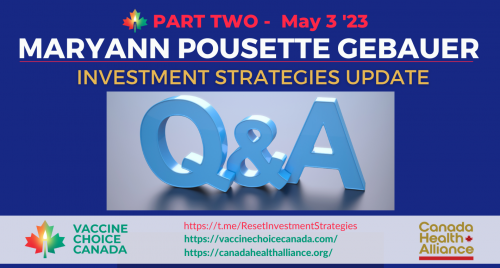 PART 2, Q & A  with MARYANN POUSETT GEBAUER May 3/23