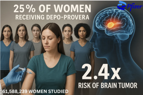 Pfizer’s Depo SHOT Used by 25% of U.S Women Linked To Brain Tumours! Lawsuits Filed.