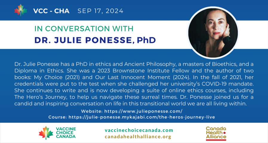 Dr. Julie Ponesse, PhD & Author of “My Choice” and “Our Last Innocent Moment"