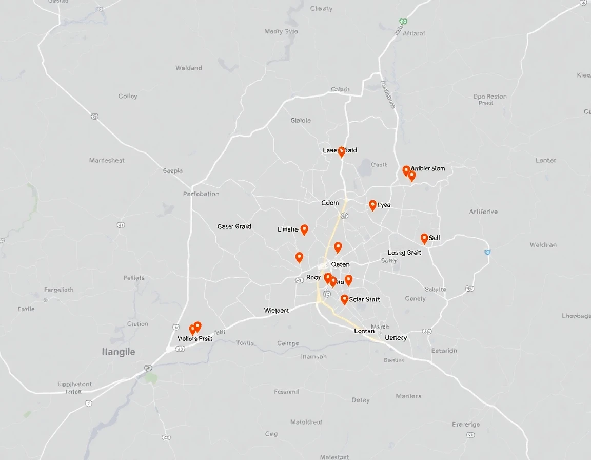 Roofing Service Areas Map