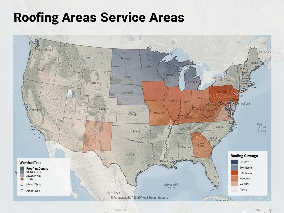 Castle Builders Roofing LLC Service Areas Map