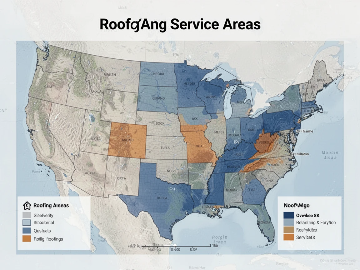 Roofing Service Areas Map