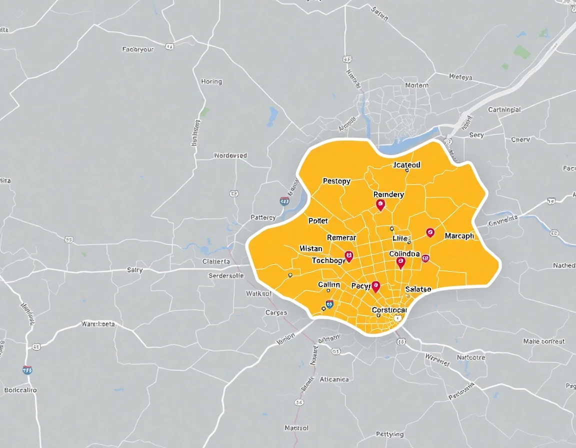 Roofing Service Areas Map