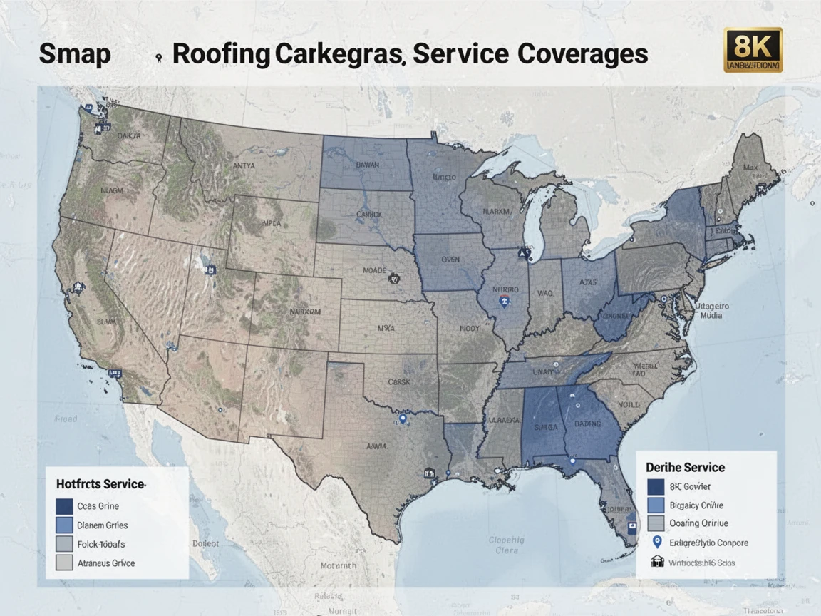 Pyramid Roofing Company Service Coverage Map
