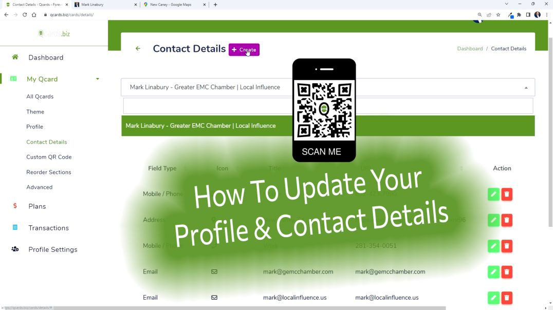Qcards Digital Business Cards - How To Update Your Profile & Contact Details