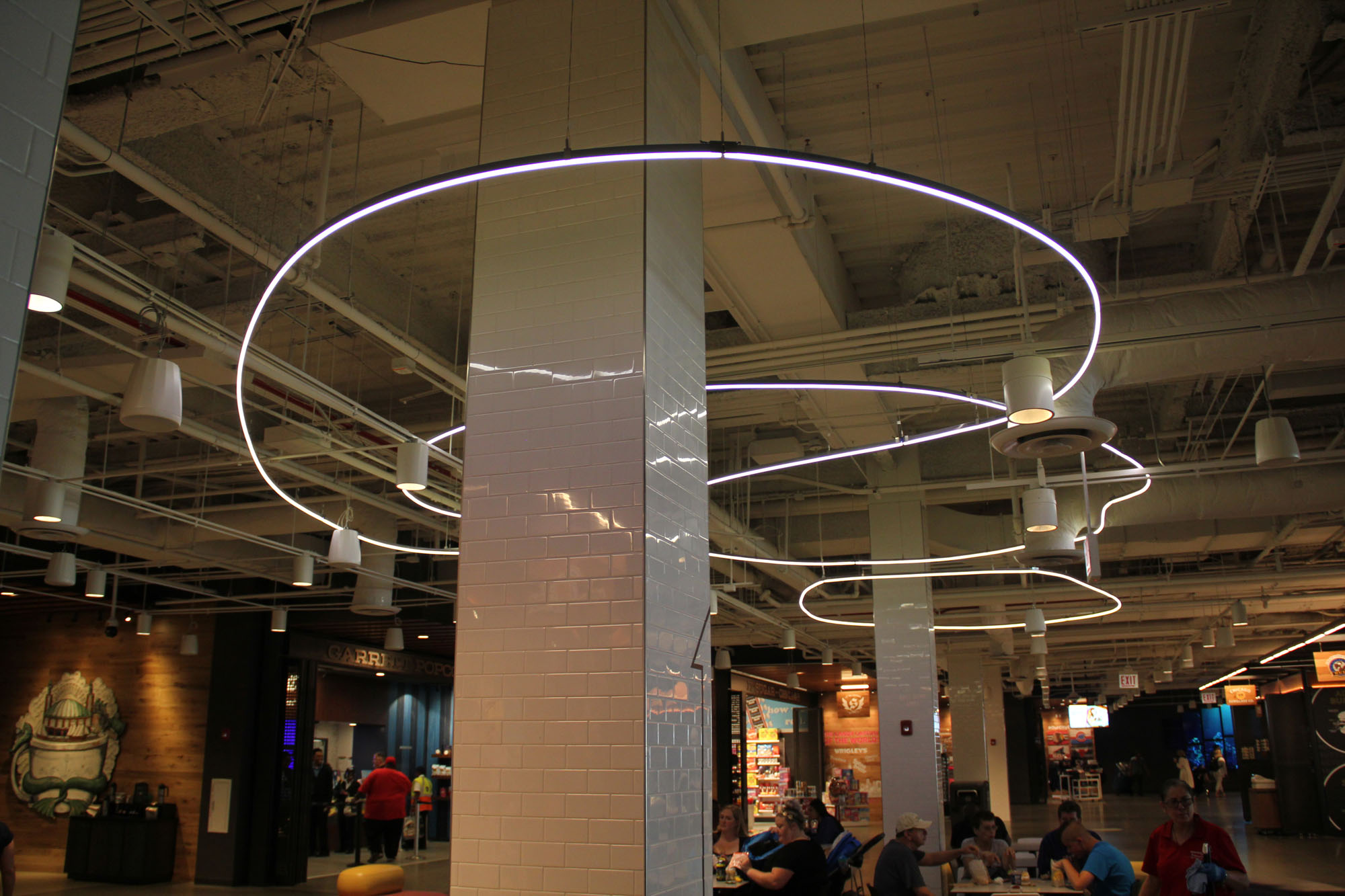 Navy Pier-Custom Shaped, Suspended Luminaires,Navy Pier, Chicago