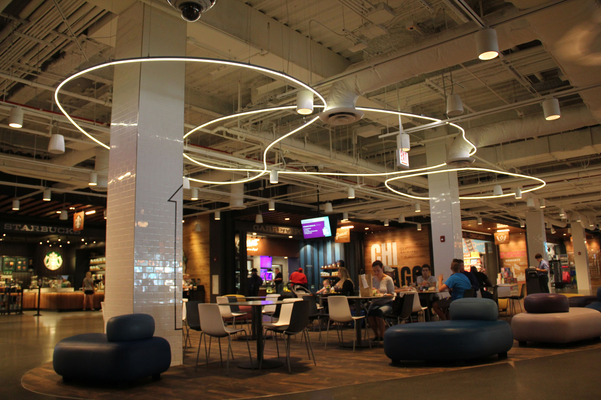 Navy Pier-Custom Shaped, Suspended Luminaires,Navy Pier, Chicago