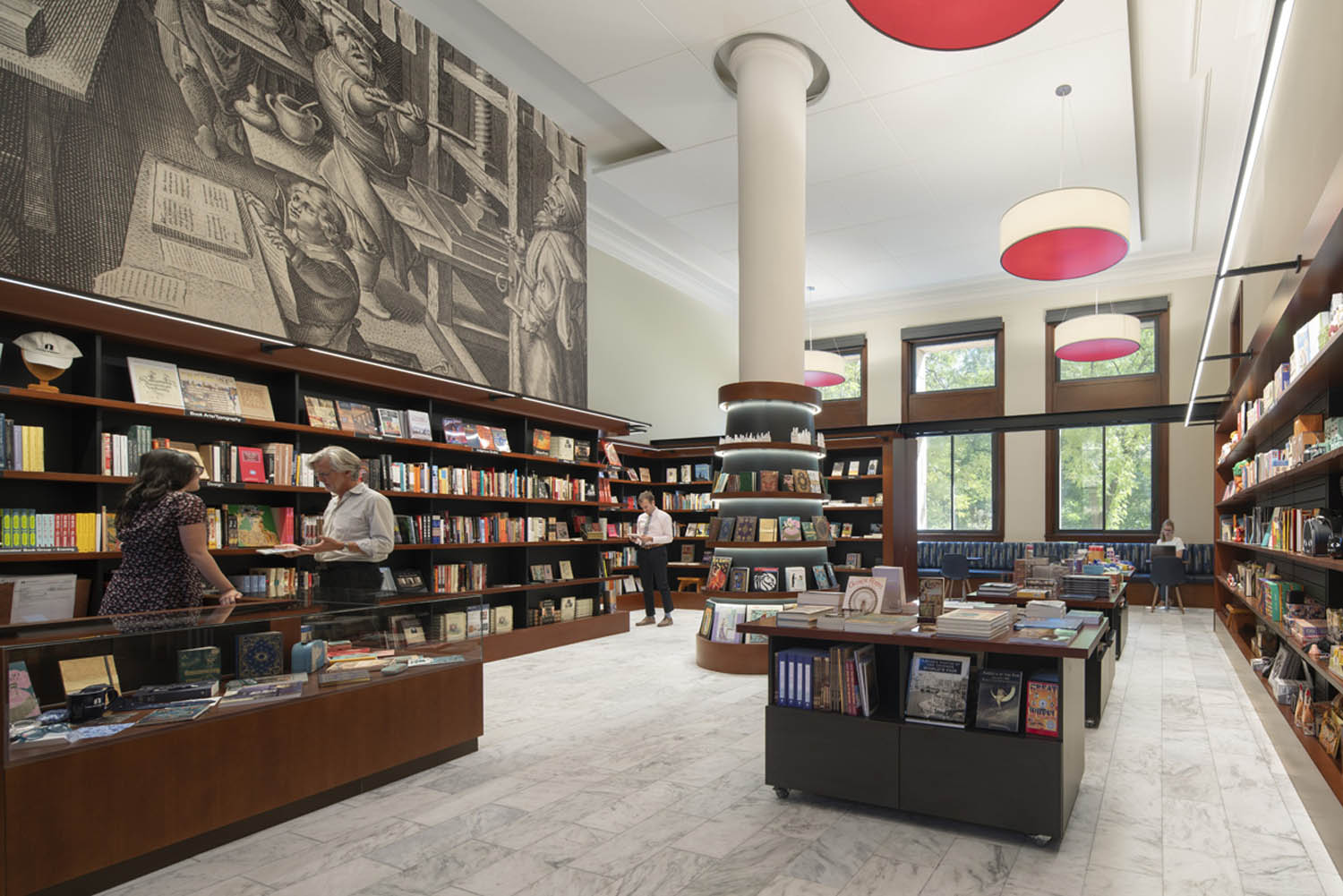 1-Newberry-Library_Bookshop_South_w_People Newberry Library Bookshop, lighting design by Schuler Shook