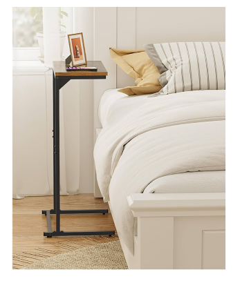 C Shaped End Table, Brown